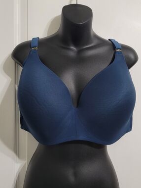 La Vie En Rose Blue Seamless T-Shirt Bra Sz 40/90 E